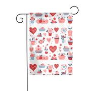 Drapeau de jardin de décoration de jardin 30,5 x 45,7 cm HJFCZH Candy and cakes Impressions épais et résistant à l'usure pour pots de fleurs et pelouses de jardin