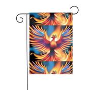 Drapeau de jardin de décoration de jardin 30,5 x 45,7 cm HJFCZH coloré Phoenix oiseaux imprimés épais et résistant à l'usure pour pots de fleurs de jardin et pelouses