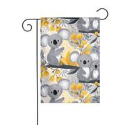 Drapeau de jardin de décoration de jardin 30,5 x 45,7 cm HJFCZH Deux Koalas heureux imprimés épais et résistant à l'usure pour pots de fleurs et pelouses de jardin