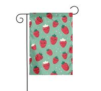 Drapeau de jardin de décoration de jardin 30,5 x 45,7 cm HJFCZH Mignon fraises imprimées épais et résistant à l'usure pour pots de fleurs et pelouses de jardin