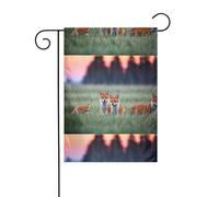 Drapeau de jardin de décoration de jardin 30,5 x 45,7 cm HJFCZH Prairie Fox Prints épais et résistant à l'usure pour pots de fleurs et pelouses de jardin