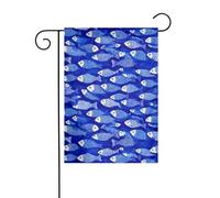 Drapeau de jardin de décoration de jardin 30,5 x 45,7 cm HJFCZH School of Fish Prints épais et résistant à l'usure pour pots de fleurs et pelouses de jardin