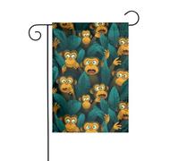 Drapeau de jardin de décoration de jardin 30,5 x 45,7 cm HJFCZH The Silent Monkey Prints épais et résistant à l'usure pour pots de fleurs et pelouses de jardin