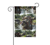 Drapeau de jardin de décoration de jardin 30,5 x 45,7 cm WHJDPP Armor recouvert de buffle épais et résistant à l'usure pour pots de fleurs et pelouses de jardin