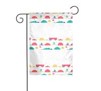 Drapeau de jardin de décoration de jardin 30,5 x 45,7 cm WHJDPP coloré monde humain imprimé épais et résistant à l'usure pour pots de fleurs et pelouses de jardin