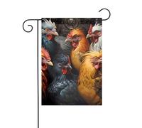 Drapeau de jardin de décoration de jardin 30,5 x 45,7 cm WHJDPP coqs habillés de nombreuses couleurs imprimé épais et résistant à l'usure pour pots de fleurs et pelouses de jardin