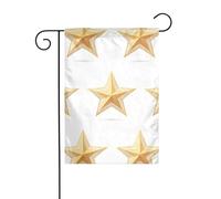 Drapeau de jardin de décoration de jardin 30,5 x 45,7 cm WHJDPP double empilage étoiles à cinq branches imprimées épais et résistant à l'usure pour pots de fleurs de jardin et pelouses