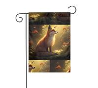 Drapeau de jardin de décoration de jardin 30,5 x 45,7 cm WHJDPP Fox imprimé épais et résistant à l'usure pour pots de fleurs et pelouses de jardin