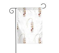 Drapeau de jardin de décoration de jardin 30,5 x 45,7 cm WHJDPP imprimé fleurs séchées épais et résistant à l'usure pour pots de fleurs de jardin et pelouses