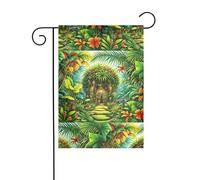 Drapeau de jardin de décoration de jardin 30,5 x 45,7 cm WHJDPP Jungle of Love imprimé épais et résistant à l'usure pour pots de fleurs et pelouses de jardin