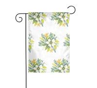 Drapeau de jardin de décoration de jardin 30,5 x 45,7 cm WHJDPP motif floral flou, impression épaisse et résistante à l'usure pour pots de fleurs et pelouses de jardin