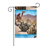Drapeau de jardin de décoration de jardin 30,5 x 45,7 cm WHJDPP un petit camel imprimé épais et résistant à l'usure pour pots de fleurs et pelouses de jardin
