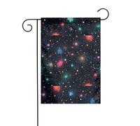 Drapeau de jardin de décoration de jardin 30,5 x 45,7 cm WHJDPP univers galaxie étoile espace imprimé épais et résistant à l'usure pour pots de fleurs et pelouses de jardin
