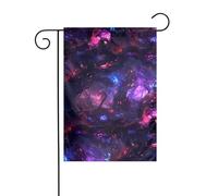 Drapeau de jardin de décoration de jardin 30,5 x 45,7 cm WHJDPP violet vaisseau spatial imprimé épais et résistant à l'usure pour pots de fleurs et pelouses de jardin