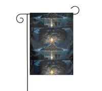 Drapeau de jardin de décoration de jardin 30,5 x 45,7 cm WHJSSF ancien arbre de sagesse image épais et résistant à l'usure pour pots de fleurs et pelouses de jardin