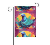 Drapeau de jardin de décoration de jardin 30,5 x 45,7 cm WHJSSF coloré motif pigeon épais et résistant à l'usure pour pots de fleurs et pelouses de jardin