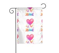 Drapeau de jardin de décoration de jardin 30,5 x 45,7 cm WHJSSF dégradé de couleur Love dit Happy Birthday Motif épais et résistant à l'usure pour pots de fleurs et pelouses de jardin