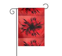 Drapeau de jardin de décoration de jardin 30,5 x 45,7 cm WHJSSF Explosion Burst Rouge Noir Motif épais et résistant à l'usure pour pots de fleurs de jardin et pelouses