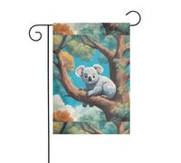 Drapeau de jardin de décoration de jardin 30,5 x 45,7 cm WHJSSF mignon koala heureux image épaisse et résistante à l'usure pour pots de fleurs et pelouses de jardin