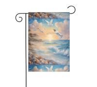 Drapeau de jardin de décoration de jardin 30,5 x 45,7 cm WHJSSF mignon mouettes image épaisse et résistante à l'usure pour pots de fleurs de jardin et pelouses