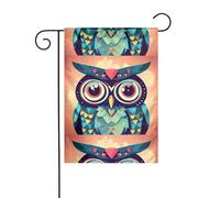 Drapeau de jardin de décoration de jardin 30,5 x 45,7 cm WHJSSF Motif hiboux mignons épais et résistant à l'usure pour pots de fleurs et pelouses de jardin