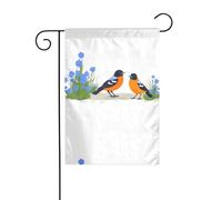 Drapeau de jardin de décoration de jardin 30,5 x 45,7 cm WHJSSF Petit oriole dans un parterre de fleurs bleu Motif épais et résistant à l'usure pour pots de fleurs et pelouses de jardin