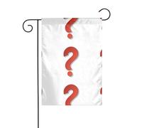 Drapeau de jardin de décoration de jardin 30,5 x 45,7 cm WHJSSF rouge point d'interrogation image épaisse et résistante à l'usure pour pots de fleurs de jardin et pelouses