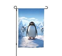 Drapeau de jardin de glace de l'Antarctique en forme de pingouin - Double face - 30,5 x 45,7 cm - Bannière extérieure saisonnière pour printemps, été, pelouse, porche, décoration d'intérieur - Petit
