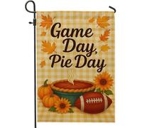 Drapeau de jardin de jour de la récolte d'automne, bannière de décoration de football, bannière décorative double face en toile de jute, décoration extérieure de vacances, 30,5 x 45,7 cm