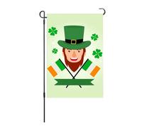 Drapeau de jardin de la journée Saint Patrick Lucky Four Leaf Clover à double face Porche de terrasse du drapeau vertical à double face (Type 3)
