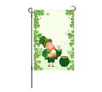 Drapeau de jardin de la journée Saint Patrick Lucky Four Leaf Clover à double face Porche de terrasse du drapeau vertical à double face (Type 1)