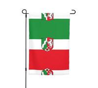 Drapeau de jardin de la Rhénanie du Nord Westphalie - Drapeau de cour d'été double face pour l'extérieur, décorations saisonnières parfaites pour le jardin, 30,5 x 45,7 cm