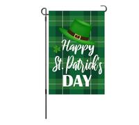 Drapeau de jardin de la Saint-Patrick, exquis drapeau décoratif double face pour patio, porche, balcon, arrière-cour, pelouse, décoration d'intérieur, thème irlandais, polyester (S27)
