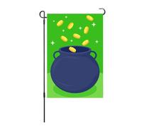 Drapeau de jardin de la Saint-Patricks Doublées à double factification Machine lavable Irlandais drapeau décoratif pour la pelouse extérieure 100d tissu de polyester 45 x 30cm (S19)