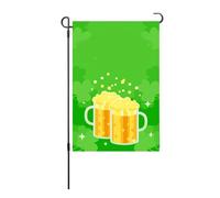 Drapeau de jardin de la Saint-Patricks Doublées à double factification Machine lavable Irlandais drapeau décoratif pour la pelouse extérieure 100d tissu de polyester 45 x 30cm (S20)