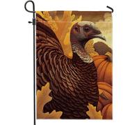 Drapeau de jardin de la Turquie d'automne de Thanksgiving, bannière de décoration d'intérieur, bannière double face en toile de jute, décoration de pelouse extérieure, 30,5 x 45,7 cm
