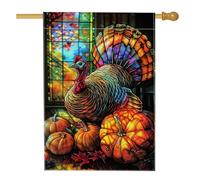 Drapeau de jardin de la Turquie de Thanksgiving, bannière colorée de décoration d'intérieur, bannière double face en toile de jute, décoration extérieure saisonnière 71,1 x 101,6 cm