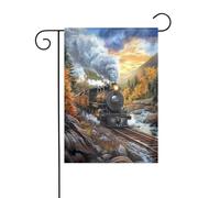 Drapeau de jardin de la vallée de la montagne - 30 x 45 cm - Vertical double face - Décoration extérieure de ferme