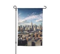 Drapeau de jardin de la ville de New York - 30,5 x 45,7 cm - Printemps, été, automne, hiver - Drapeaux saisonniers double face - Bannière d'extérieur et d'intérieur pour décoration de maison