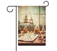 Drapeau de jardin de laboratoire de chimie double face 30,5 x 45,7 cm, drapeau vertical en lin, drapeaux de maison durables pour fêtes de vacances décoratives en plein air
