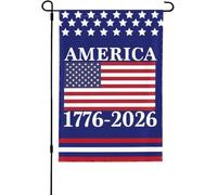 Drapeau de jardin de l'Amérique pour le ème anniversaire 1776 2026 - Panneau de cour « God Bless USA Patriot House Flag »