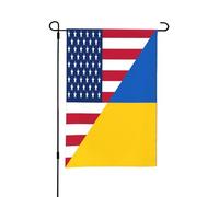 Drapeau de jardin de l'amitié ukrainienne et américaine, double face, petits drapeaux pour cour, convient pour l'extérieur ou le jardin, décoration de patio, cour, 45,7 x 30,5 cm