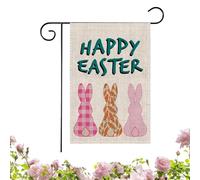 Drapeau de jardin de lapin,Drapeau de jardin de lapin | Décoration rustique de drapeau de ferme de 12,0 x 18,0 pouces,Décoration d'atmosphère de drapeau de jardin de Pâques heureux pour la décoration