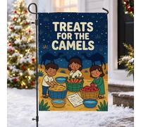 Drapeau de jardin de Noël avec citation d'histoire religieuse Camel 30,5 x