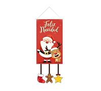 Drapeau de Jardin de Noël - Bannière de Vacances Imperméable | Rideau de Porte de Noël Décoration de Fête - pour Mur de la Maison Fenêtre Jardin Terrasse Pad Chambre Fête Hiver