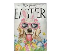 Drapeau de jardin de Pâques - Drapeaux de jardin à double face 30 x 45 cm avec chat et oreilles de lapin | Bannières de Pâques en toile, décorations de Pâques pour l'extérieur | Panneau décoratif