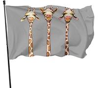 Drapeau de jardin de peinture de girafe mignon résistant aux intempéries, drapeau de démonstration 3 x 5 pi décorations pour la maison extérieure
