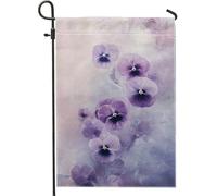 Drapeau de jardin de pensée violette pour printemps et été, bannière florale élégante pour pelouse, décoration d'intérieur double face, décoration d'intérieur extérieure, fête de vacances, décoration