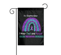 Drapeau de jardin de sensibilisation à la prévention du suicide, double face, vertical, décoratif, pour extérieur, bannière de bienvenue pour mai