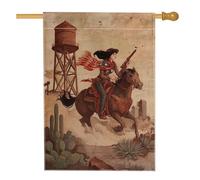 Drapeau de jardin de style occidental cowgirls - Œuvre d'art rustique marron - Bannière de décoration d'intérieur - Double face en toile de jute - Décoration extérieure de pelouse - 71 x 101 cm